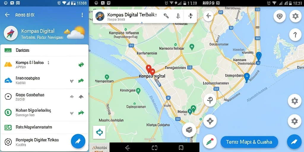 Antarmuka API288 menampilkan kompas digital yang akurat dan fungsional.