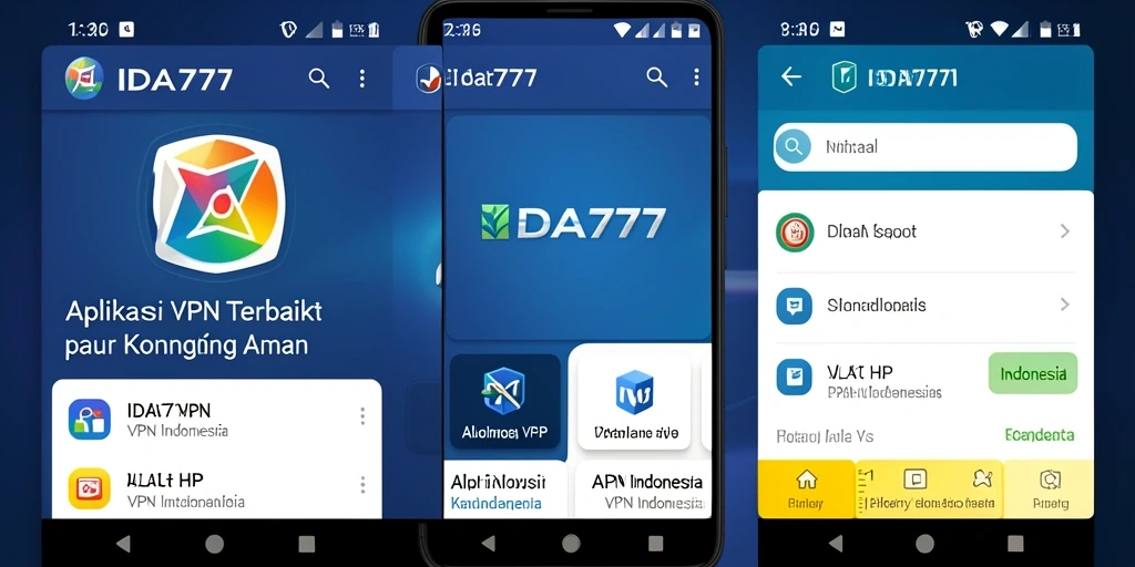 Tampilan antarmuka IDA777 dengan fungsi VPN yang sederhana dan efektif.