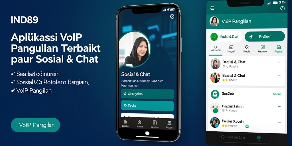 Antarmuka aplikasi IND89 dengan fitur VoIP Panggilan yang mudah digunakan.