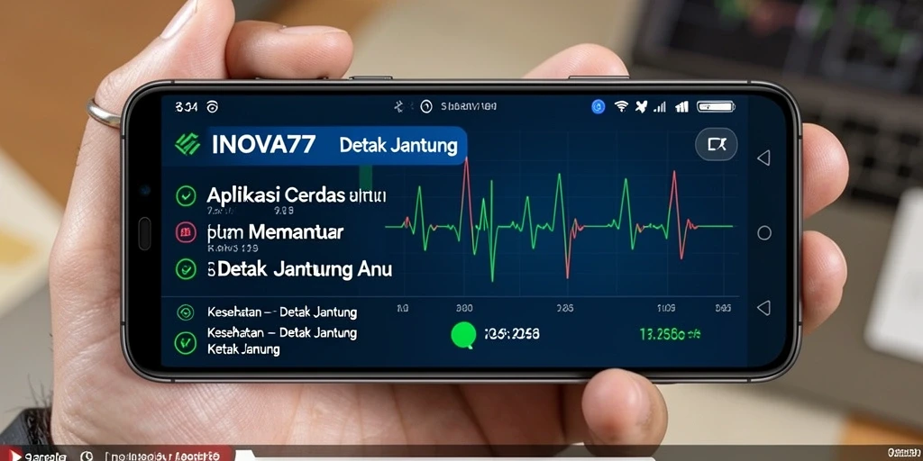 Tampilan antarmuka yang informatif dari aplikasi Detak Jantung INOVA77.