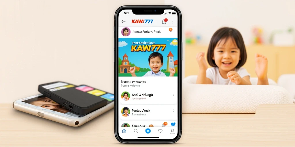 Antarmuka KAWI777 yang intuitif dan informatif untuk pemantauan anak.