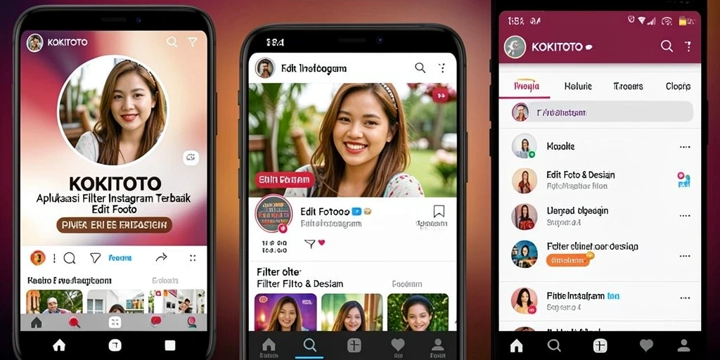 Antarmuka KOKITOTO yang sederhana dengan berbagai pilihan filter menarik.