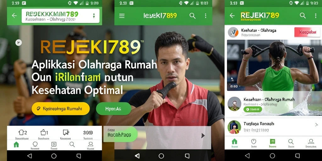 Antarmuka aplikasi REJEKI789 yang user-friendly untuk olahraga rumah.