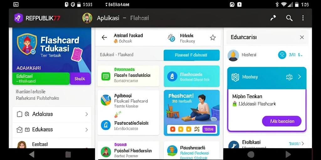 Antarmuka pengguna yang intuitif dan fitur flashcard interaktif REPUBLIK77.