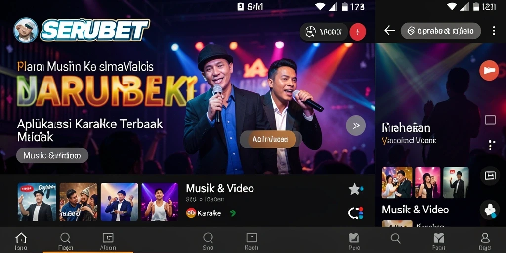 Tampilan antarmuka SERUBET yang memudahkan pengguna bernyanyi.