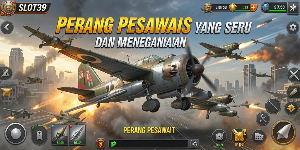 Antarmuka SLOT39 yang menarik dengan berbagai pilihan pesawat tempur.